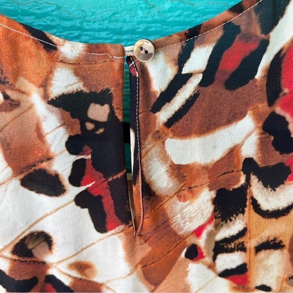 CLEARANCE CLASSIQUES ENTIER SILK ANIMAL PRINT FAUX WRAP TANK BLOUSE SIZE XL EUC - Picture 3 of 7